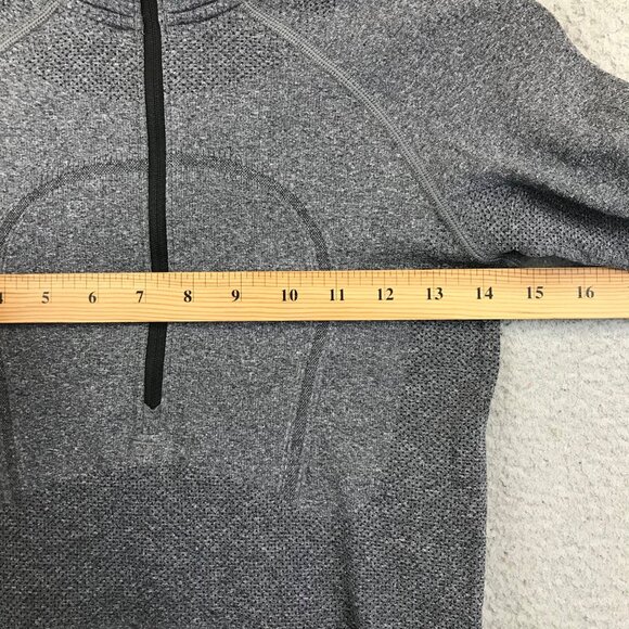 Lululemon Swiftly Tech 1/2 Zip Gray Reflective Sz 4 Long sleeve - Picture 7 of 11